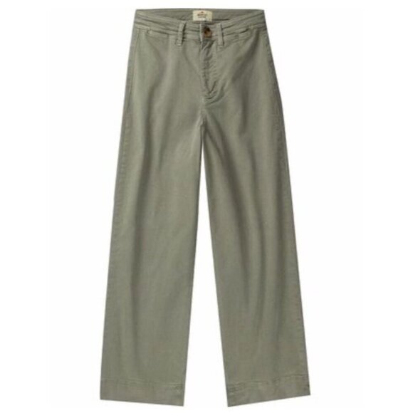 Marine Layer Bridget Slim Wide Leg Crop Pants Olive Green Women Size 4 - Picture 1 of 14
